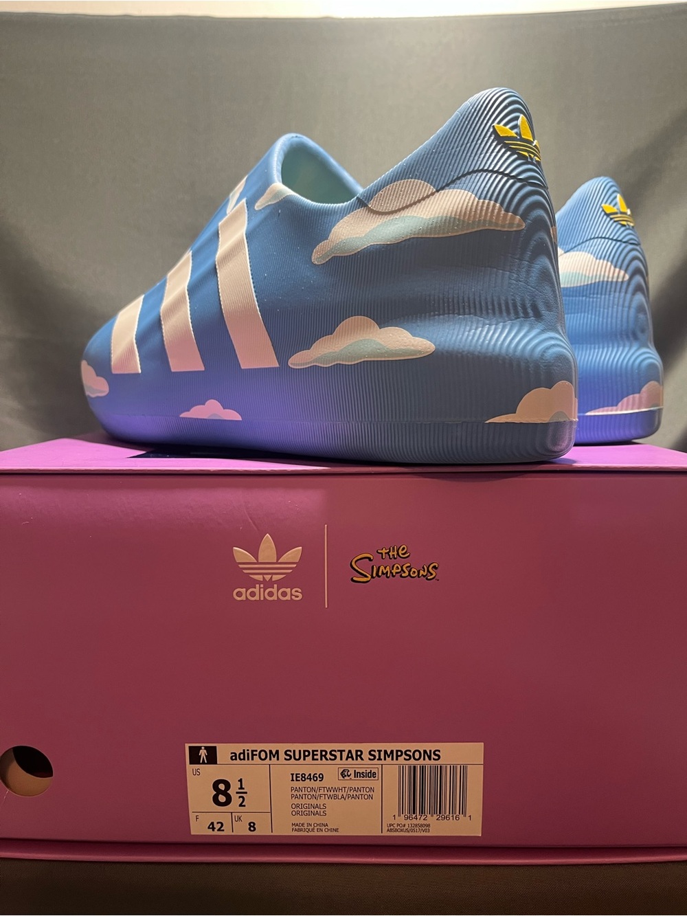 adidas men’s adiFOM Superstar Simpsons Cloud Blue Slide